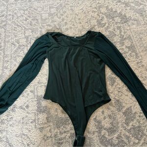 Dark Green Long Sleeve Bodysuit